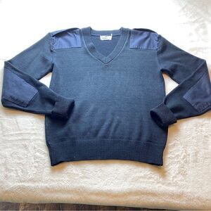 Crew Gear Black V Neck Commando Long Sleeve Sweater Size Medium